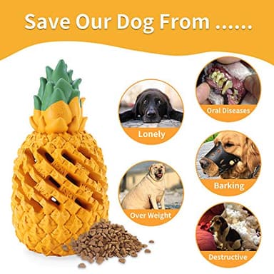 LPHSNR Pineapple Dog Toys for Large Dogs Puppy, Dog Chew Toys for Small Medium Dogs to Keep Them Busy, Interactive Dog Toys Tough Dog Puzzle Toys Treat Dispensing Durable Dog Dental Chew - Image 2