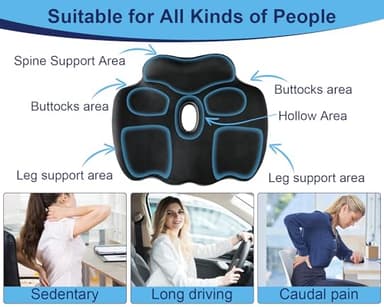 Premium Orthopedic Seat Cushion,X Large Breathable Office Chair Cushion - Enhanced Hip & Tailbone Support,Pressure Relief Sciatica & Leg Relief Let 8+ Hour Sitting Comfort, for Office/Game/Wheelchair - Image 7