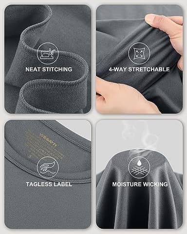 WEERTI Thermal Underwear for Women Long Johns with Fleece Lined, Base Layer Women Cold Weather Top Bottom Grey - Image 4