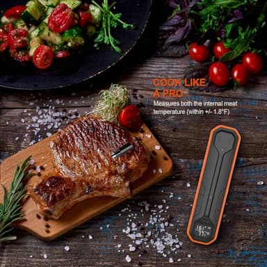 Wireless Meat Thermometer – Digital Cooking Thermometer with Wireless Probe – 500Ft Remote Range Food Thermometer – with iOS & Android Read App -Preprogrammed Temperatures for BBQ, Oven, Grill - Image 8
