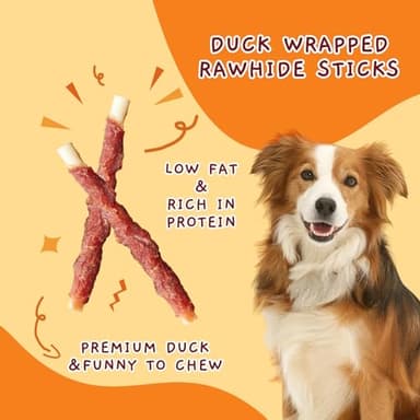 Jungle Calling Dog Treats, Duck Breast Wrapped Rawhide Sticks for Dogs, Grain-Free Natural Chewy Treats Picky Dogs, Puppy Chews Snacks,10.6 oz - Image 6