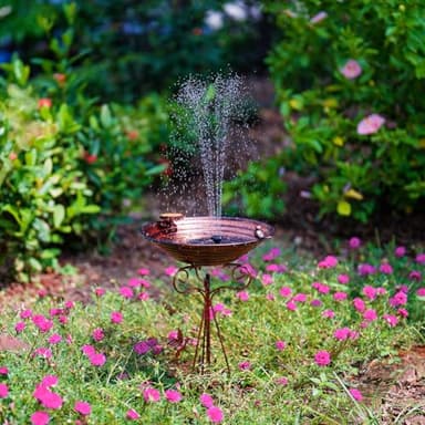 dreamysoul Bird Bath 13" Dia Bowl, Metal Birdbath with Feeder, Pedestal Bird Baths for Outside Outdoors Garden Patio Yard - Image 7