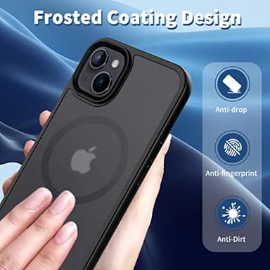 CACOE Magnetic Case for iPhone 13 & iPhone 14 6.1 inch-Compatible with MagSafe & Magnetic Car Phone Mount,Anti-Fingerprint TPU Thin Phone Cases Cover Protective Shockproof (Matte Black) - Image 5