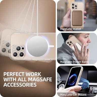 BERFY for iPhone 16 Pro Case, Compatible with MagSafe, Built-in Privacy Screen Protector and Camera Protection, Anti-Spy Full Body Shockproof Clear Phone Case for 16 Pro 6.3", Transparent - Image 7