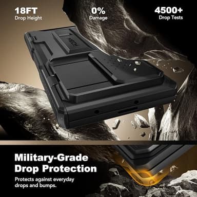 TONGATE for Z Fold 7 Case with Privacy Screen Protector, [Built-in Slide Camera Cover & Stand] [Anti Spy] Military Grade Drop Phone Case for Samsung Galaxy Z Fold 7 with Belt Clip, Black Privacy - Image 5