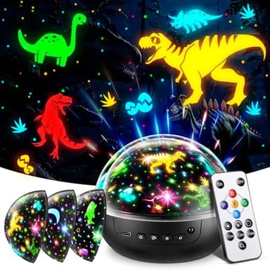 Staryou Dinosaur Toys for Kids 3-5, 【Remote+3 Films+93 Effects】 Dinosaur Toys for Kids 2-4, 【3 Timer+5 Brightness】 Toys for 3 Year Old Boys, Rotate 3 Year Old Boy Gift, 5 Year Old Boy Birthday Gift - Image 1