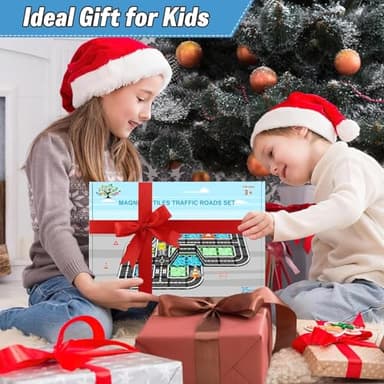 Magnetic Tiles Roads Construction Toys, Traffic Themed Building Blocks Set, Toddler Kids Toys for 3+ Year Old Boys Girls, Montessori STEM Sensory Games, Preschool Learning Educational Birthday Gifts - Image 6