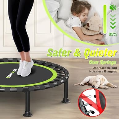 ZCMHAXJ Foldable Mini Trampoline, 40"/48" Rebounder Trampoline for Adults & Kids, 440lbs Capacity Indoor Fitness Workout Exercise Equipment - Image 4
