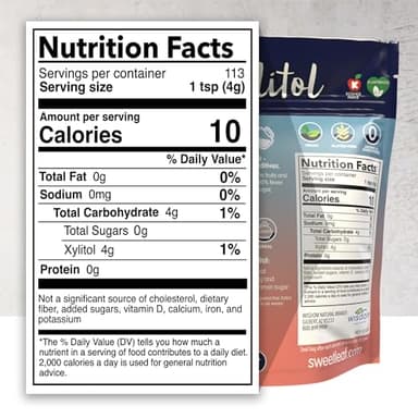 SweetLeaf Xylitol Reduced Calorie Sweetener - Sugar Substitute for Fruit, Coffee, or Baking, Sweet Keto Friendly Alternative, Sugar Free, Gluten Free, Non GMO - 16 Oz Bag - Image 2