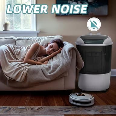 Aurorafy BC-SUS-MINIPWM-GY-1G Portable Mini Washing Machine, White/Gray - Image 7