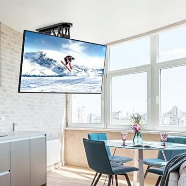 WALI Motorized Ceiling TV Mount with Remote, Electric Flip Down TV Bracket for 32 to 70 inch Flat and Curved Screen Up to 77 Lbs, Pitched Roof, Max Mounting Holes 600x400mm (FCM604), Black - Image 9