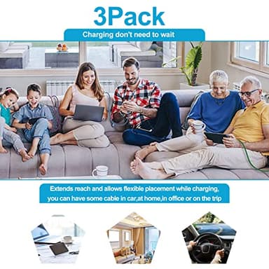 Samsung S23 Ultra USB Type C Cable Fast Charging,[3-Pack,10ft] Long USB C to USB A Android Phone Cable C Charger Cord Fast Charging for Galaxy S24 FE/S25/S25 Ultra//S23/S22/S21/A17,Google Pixel 9/8a/7 - Image 7