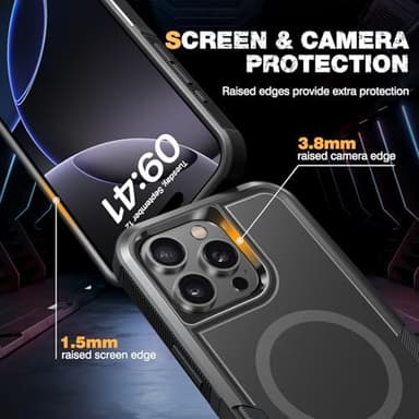 Diaclara Designed for iPhone 16 Pro Max Case, [with Privacy Screen Protector] [Anti Spy] [Military Grade Drop Protection] Heavy Duty Full-Body Shockproof Phone Case, Magnetic Black - Image 7