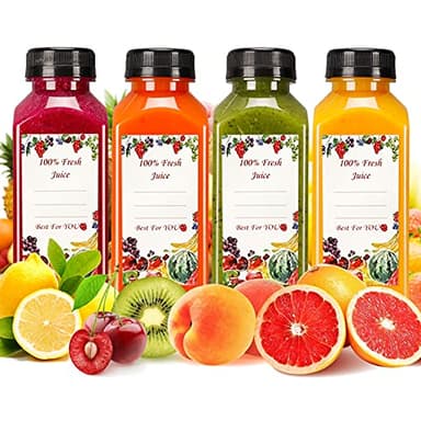 SUPERLELE 20pcs 12oz Plastic Juice Bottles with Caps, Reusable Juicing Bottles, Clear Drink Containers with Lids for Juicing, Smoothie and Other Beverages - Image 6