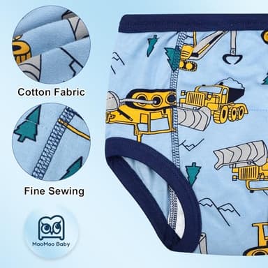 MooMoo Baby Training Underwear 10 Packs Absorbent Toddler Potty Training Pants for Boys and Girls Cotton 3T - Image 4