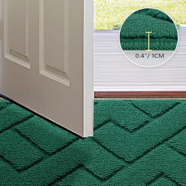 hicorfe Front Door Mat Outside Entrance,24"x35" Absorbent Muddy Dirt Resist Welcome Door Mats Outdoor Indoor,Stain and Fade Resistant,Non Slip Backing Entry Mat Doormat for Entryway (Evergreen) - Image 4