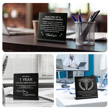 PUVOXHO Never Forget You Are The Piece That Made The Difference Black Stainless Steel Office Desk Sign Decor, Thank You Gifts for Boss Supervisor Counselor Mentor, Going Away Gifts for Friend Coworker - Image 6