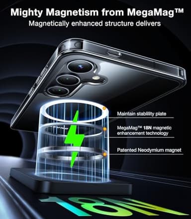 TORRAS Magnetic Guardian Designed for Samsung Galaxy S24 Case 6.2" Compatible with MagSafe, Never Yellowing, Military Grade Drop Tested Hard Back Slim Protective Clear Case for Samsung S24 Case, Clear - Image 2