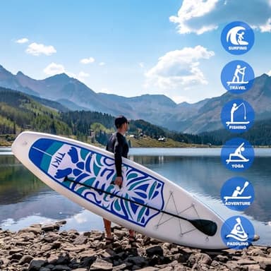 FunWater Inflatable 10'6×33"×6" Ultra-Light (17.6lbs) SUP for All Skill Levels Everything Included with Stand Up Paddle Board, Adj Floating Paddles, Pump, ISUP Travel Backpack, Leash,Waterproof Bag - Image 7