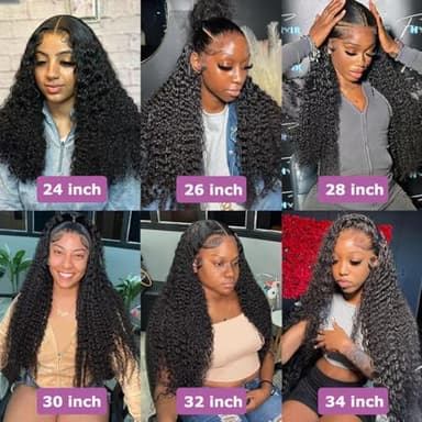 IAMFUPO 36 Inch Lace Front Wigs Human Hair 200 Density Deep Wave HD Frontal Wigs for Women Pre Plucked (13x6, 36 Inch) - Image 7