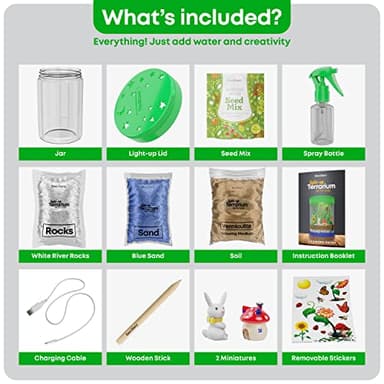Dan&Darci Light-Up Terrarium Kit for Kids - STEM Science Kit - Educational DIY Toy for Boys & Girls - Birthday Gift - Craft Project Idea for Ages 6 7 8 9 10 11 12 Year Old - Image 3