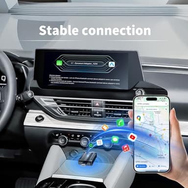 iHeylinkit 2 in 1 carplay Wireless Adapter & Mini Android Auto with Fast Stable Connection, Wired to Wireless Auto Car Adapter, Compatible with iphone10+ & Cars from 2016 (Black) - Image 3