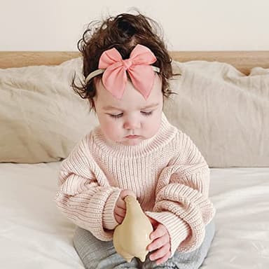Niceye Baby Girl Bows and Headbands, Stretchy Nylon Hairbands Hair Bows for Newborns, Infants, Toddlers - Handmade Baby Hair Accessories for Girls - Image 3