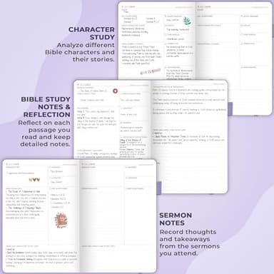 Clever Fox Bible Study Journal – Church Notes Notebook – Note Taking & Journaling Kit – Faith Based Religious Gifts & Accessories (Lavender) - Image 5