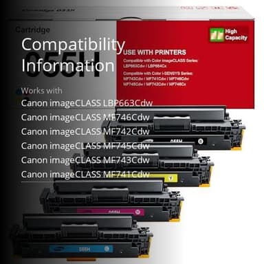055H Toner Cartridge Set: 055 Toner High Yield Replacement for Canon 055 Toner Cartridge Set Works with Canon Color MF743cdw MF741Cdw MF745Cdw MF746Cdw | 4 Pack Ink for Canon 055h Set - Image 3