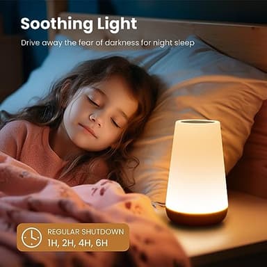 THAUSDAS Night Light, Dimmable Touch Lamp for Bedroom, Portable Table Bedside Lamp, 5 Brightness 13 RGB Colors, Night Lights for Baby Nursery Bathroom - Image 5