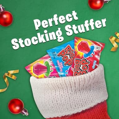 Ring Pop Candy, Christmas Lollipops , 20 Ct Party Favors in Assorted Fruity Flavors - Full Size, Bulk Variety Pack, Individually Wrapped Hard Candy For Stocking Stuffers, Holiday Candy Bowls, Gifts - Image 5