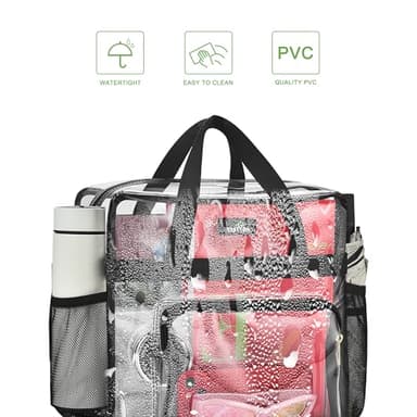 MAY TREE Clear Bag for Stadium Events, 12x6x12 Clear Tote Bag with Removable Strap, Transparent Bag for Concert Sports Festival, Cow-Strap - Image 6