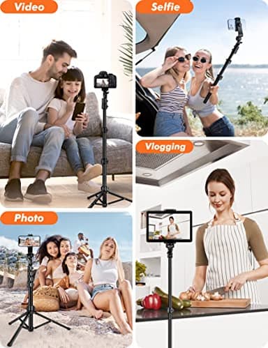 Nineigh 71" Tripod for iPhone, Phone Tripod Selfie Stick with Remote, Cell Phone Tripods & Tall Travel Tripods for Recording Video Selfies Photo, Compatible with iPhone 17 16 15 14 Pro Max 13 Android - Image 5
