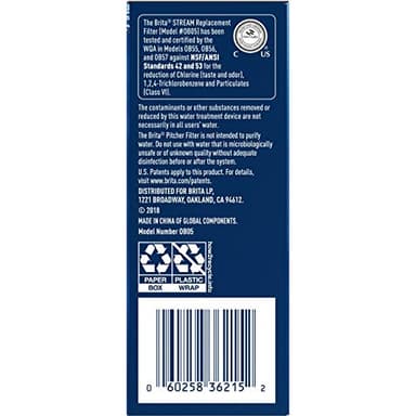 Brita Stream Pitcher Water Filter for Pitchers and Dispensers, BPA-Free, Replaces 1,800 Plastic Water Bottles a Year, Lasts Two Months or 40 Gallons, Includes 3 Filters - Image 7