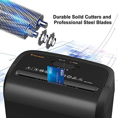 Bonsaii 6-Sheet Micro-Cut Paper Shredder, P-4 High-Security for Home & Small Office Use, Shreds Credit Cards/Staples/Clips, 3.4 Gallons Transparent Window Wastebasket, Black (C234-A) - Image 7