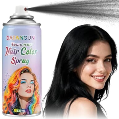 Black Hair Spray Temporary【Instant Color】【Skin Friendly】【Easy To Clean】【Large Capacity】Washable Hair Color Spray For Women/Men 4.06 oz，12 Black - Image 1