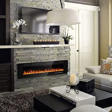 BOSSIN 72 inch Ultra-Thin Silence Linear Electric Fireplace, Recessed Wall Mounted Fireplace, Fit for 2 x 4 and 2 x 6 Stud, 12 Adjustable Flame Color & Speed,Touch Screen Remote Control with 8h Timer - Image 2