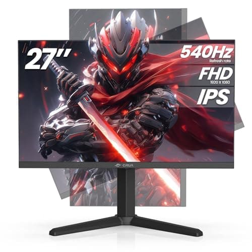 CRUA 27” 540Hz Gaming Monitor, IPS FHD(1920x1080P), AMD FreeSync, 120% sRGB, Height/Pivot/Rotating/Tilt Adjustable Vertical Monitor, HDMI 2.1 + DP 1.4, Wall Mount Install-Black - Image 1