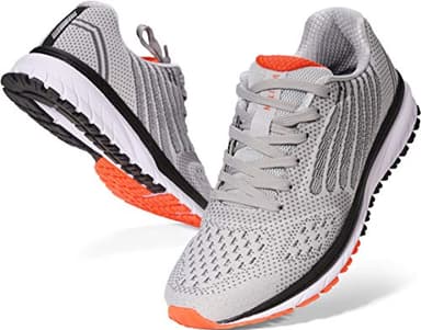 Joomra Whitin Mens Lightweight Tennis Shoes Arch Supportive Running Walking Fitness Size 12 Cushioned Cross Training Footwear for Man Runny Athletic Workout Sneakers Gray 46 - Image 1