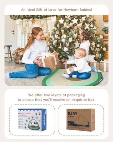 Tummy Time Mat, 9-in-1 Avocado Baby Play Gym Mat, Oversize Baby Play Activity Mats with Sunshade & 6 Detachable Sensory Toys, Washable Non-Slip Mat for Newborn Infant Baby Essentials Gift - Image 6