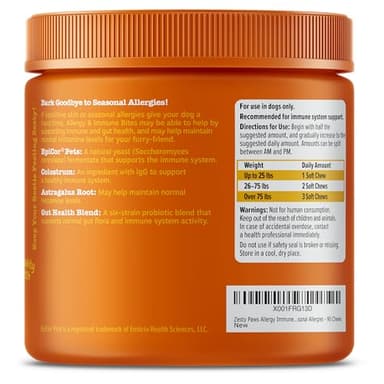 Zesty Paws Dog Allergy Relief- Dog Itching Skin Relief- Dog Probiotics for Itchy Skin and Itchy Ears- Dog Allergy Paw Relief- Dog Allergy Chews- Dog Itch Relief - Dog Skin Allergy Relief - Lamb - 90ct - Image 7