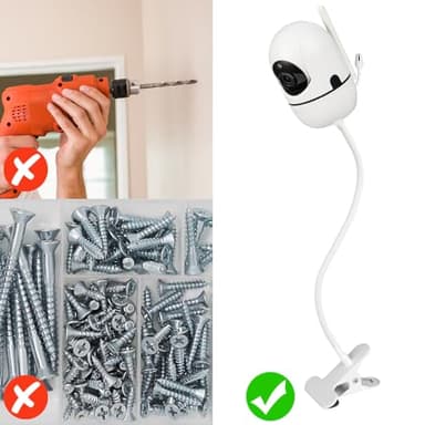 Flexible Baby Monitor Mount Compatible with HelloBaby HB65/HB40/HB6550/HB66/HB6339/HB6550 Pro, ANMEATE SM935E, Baby Camera Mount Without Tools or Wall Damage - Image 4