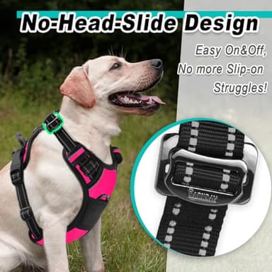 BARKBAY Dog Harness No Pull 3 Buckles for Small Dogs - Adjustable, Reflective, Comfortable, No Choke, Heavy-Duty - Perfect for Outdoor Training, Walking, and Hiking - Strong & Durable - S & Pink - Image 2