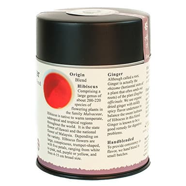 The Tao of Tea, Hibiscus Ginger Tea, Loose Leaf, 3.0 Ounce Tin to make 50 cups - Image 2