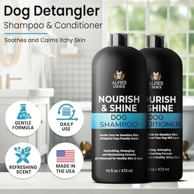 Dog Shampoo and Conditioner Set for Itchy Skin, Allergies & Odor – 2-in-1 Calming Formula with Lavender, Rosemary & Biotin – Moisturizing & Detangling – Safe for Puppies & All Breeds – 16 oz x 2 - Image 3
