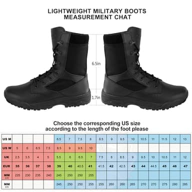 Men's Tactical Boots For Men Lightweight Black Military Boots Army Combat Hunting Jungle Hiking Work Boots Size 7 - Image 4