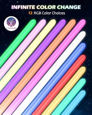 2 in 1 Dueling Lightsaber Double Light Saber,Lightsabers for Adults Christmas Birthday Gifts, 2Packs Fx Saber with 12 Colors Light Sabers for Kids Toys Teens Halloween Cosplay Children's Day Party - Image 5