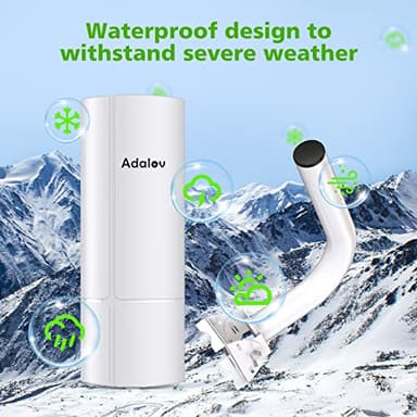 Gigabit Wireless Bridge with Mounts, 5.8G Point to Point Extender, 3KM Outdoor WiFi Bridges with 16dBi Antenna for Barn, Garage, RV, Farm, CCTV/IP Camera, Starlink Network Extension, Network Sharing - Image 4