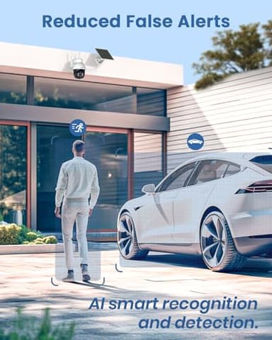 AOSU Solar Security Camera Wireless Outdoor System, 3K/5MP Battery Powered WiFi Camera for Home Security, Panoramic PTZ, Auto Tracking, Human/Vehicle Detection, Night Vision, Spotlights, 2-Way Talk - Image 6