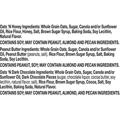 Nature Valley Crunchy Granola Bars Bulk Variety Pack, Oats 'n Honey, Peanut Butter & Oats 'n Dark Chocolate, 30 Two-Bar Wrapped Pouches (60 Bars Total), Whole Grain, No Artificial Flavors, 44.7 OZ - Image 3